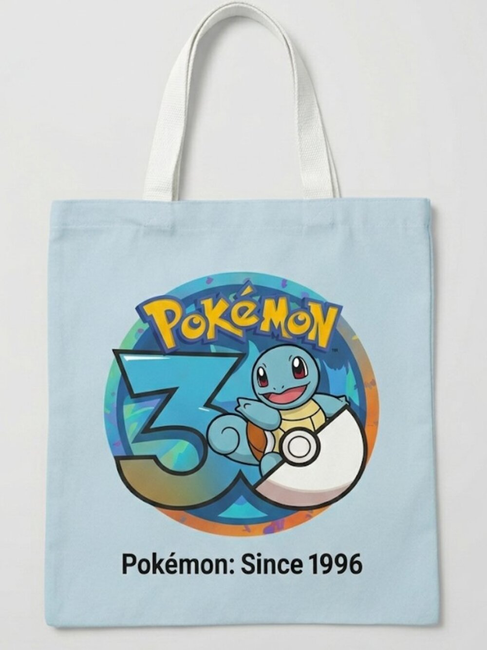 Squirtle Pokemon Canvas Tote Bag 30th Anniversary